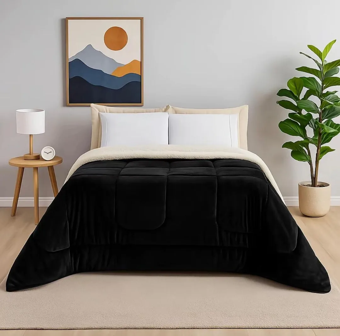Coberdrom Sherpa Dupla Face Preto